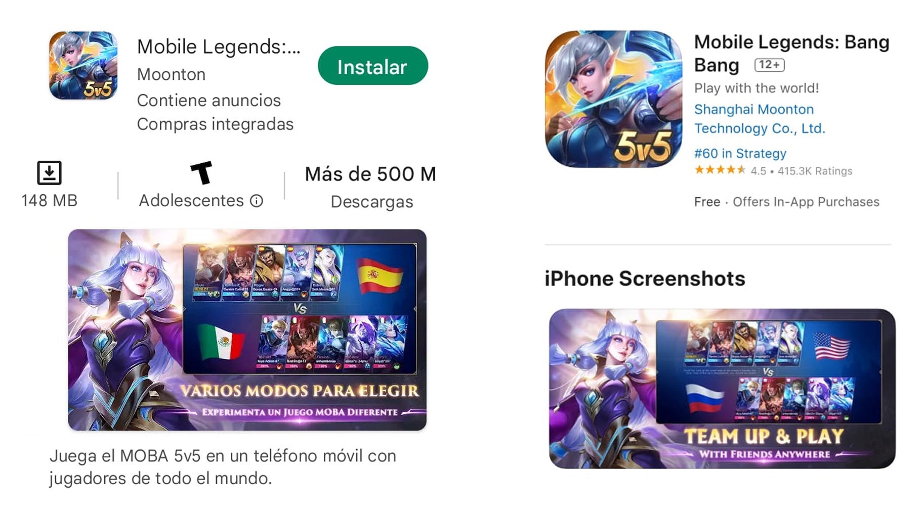 Mobile Legends para descargar en Play Store y App Store